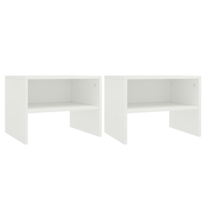 Tables de chevet 2 pcs Blanc 40x30x30 cm Bois d'ingénierie | Mobilier & Déco
