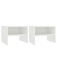 Tables de chevet 2 pcs Blanc 40x30x30 cm Bois d'ingénierie | Mobilier & Déco