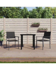 Ensemble à manger de jardin 3 pcs résine tressée acier | Mobilier & Déco