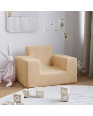Canapé pour enfants Crème Peluche douce | Mobilier & Déco