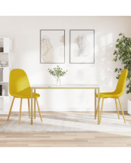 Chaises à manger lot de 2 Jaune moutarde Velours | Mobilier & Déco