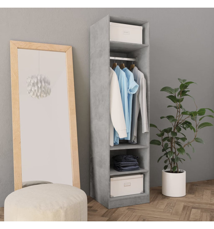 Garde-robe Gris béton 50x50x200 cm Bois d'ingénierie | Mobilier & Déco