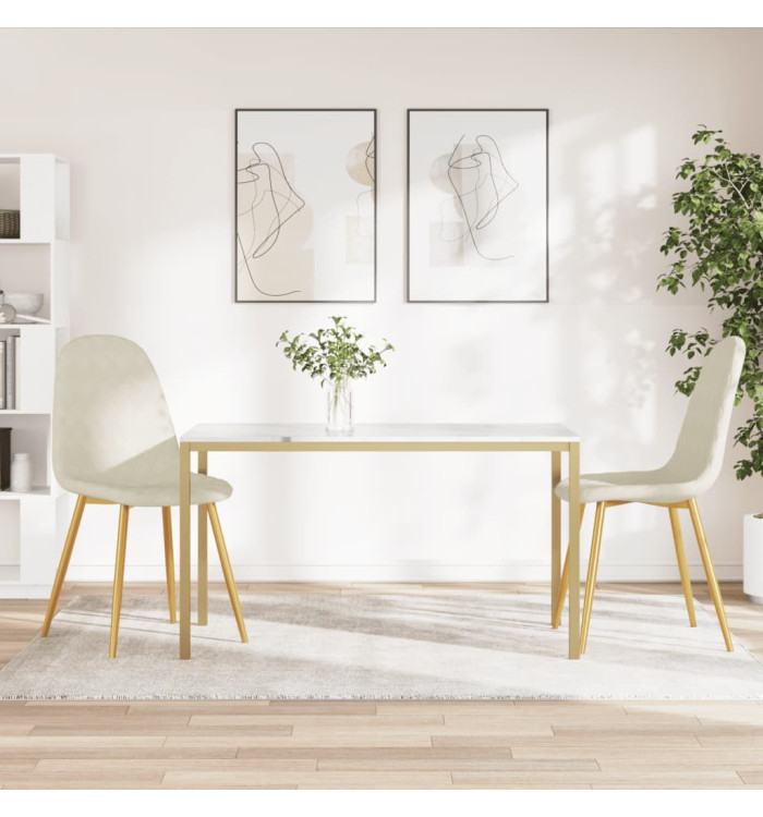Chaises à manger lot de 2 crème velours | Mobilier & Déco