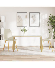 Chaises à manger lot de 2 crème velours | Mobilier & Déco