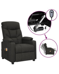 Fauteuil électrique de massage Noir Tissu | Mobilier & Déco