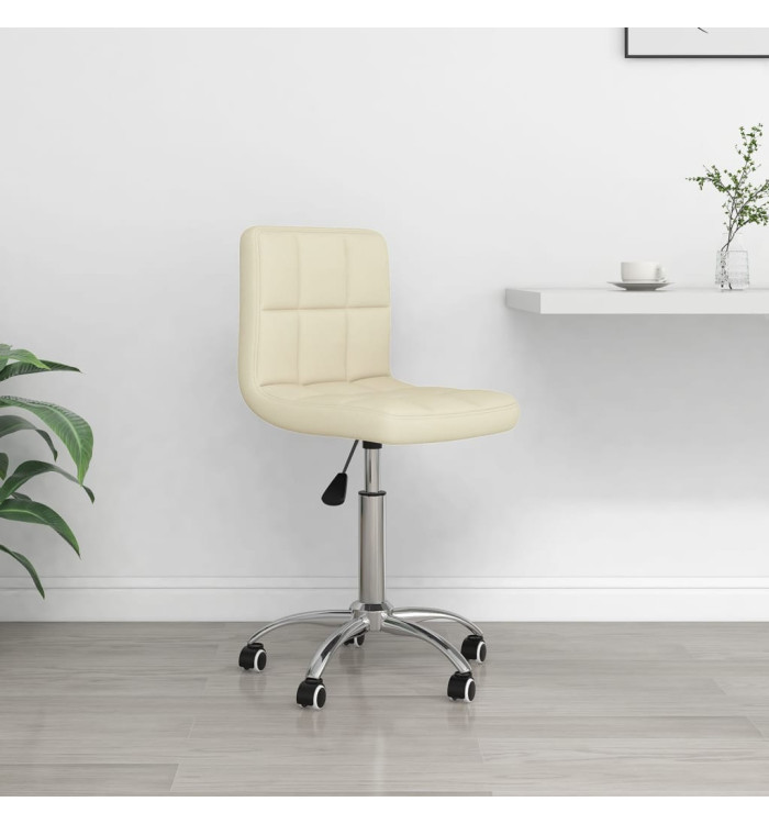 Chaise pivotante de bureau Crème Tissu | Mobilier & Déco
