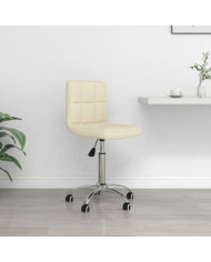 Chaise pivotante de bureau Crème Tissu | Mobilier & Déco