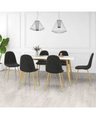 Chaises à manger lot de 6 noir velours | Mobilier & Déco