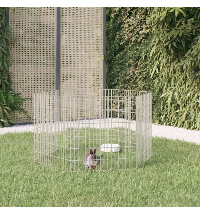 Enclos pour animaux en liberté 6 panneaux 54x60cm fer galvanisé | Mobilier & Déco