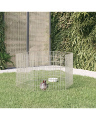 Enclos pour animaux en liberté 6 panneaux 54x60cm fer galvanisé | Mobilier & Déco