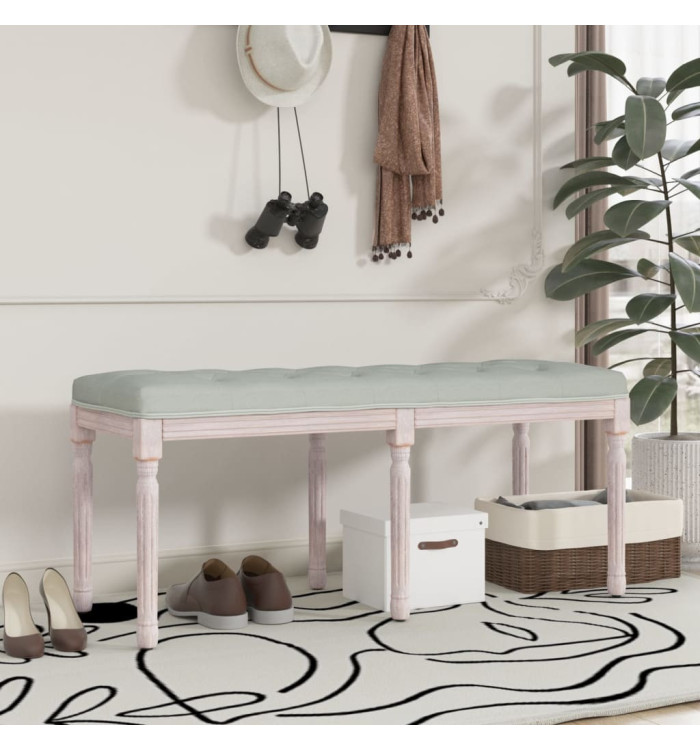 Banc Gris clair 110x40x49 cm Velours | Mobilier & Déco