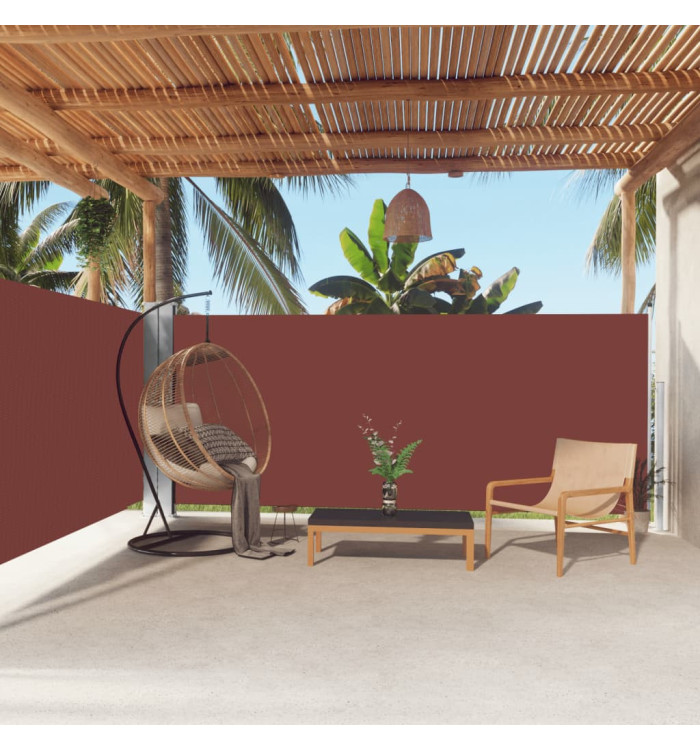 Auvent latéral rétractable Marron 160x600 cm | Mobilier & Déco