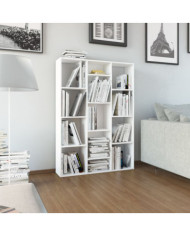 Séparateur de pièce/Bibliothèque blanc brillant Bois ingénierie | Mobilier & Déco