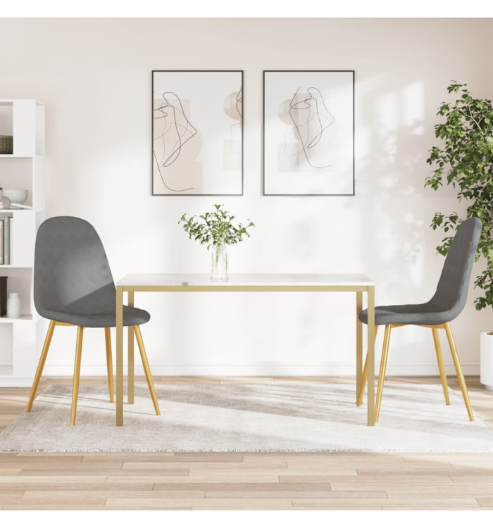 Chaises à manger lot de 2 Gris clair Velours | Mobilier & Déco