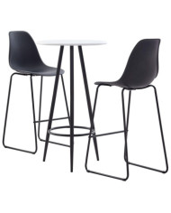 Ensemble de bar 3 pcs Plastique Noir | Mobilier & Déco