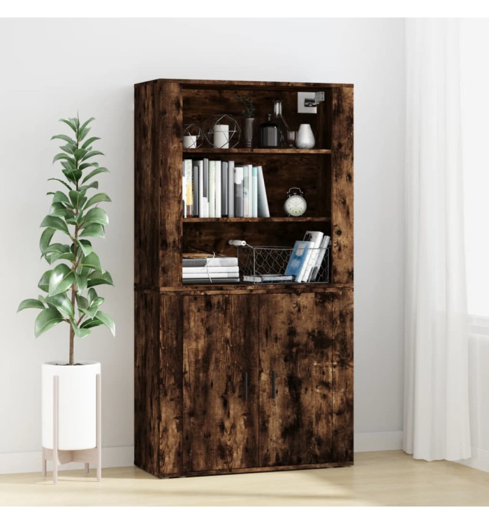 Buffet haut Chêne fumé Bois d'ingénierie | Mobilier & Déco