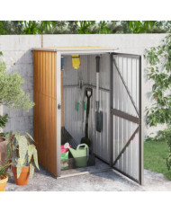 Abri à outils de jardin marron 88x89x161 cm acier galvanisé | Mobilier & Déco