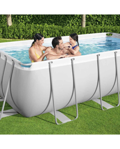 Bestway Ensemble de piscine Power Steel rectangulaire 404x201x100 cm | Mobilier & Déco
