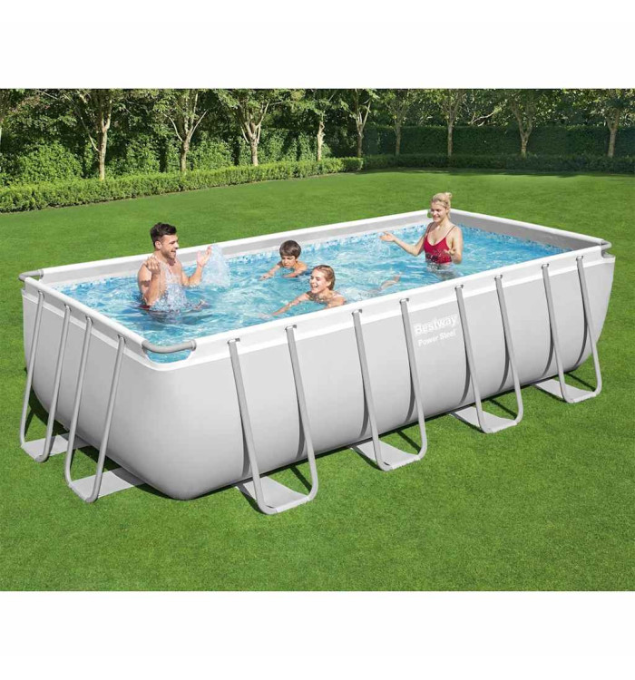 Bestway Ensemble de piscine Power Steel Rectangulaire 488x244x122 cm | Mobilier & Déco