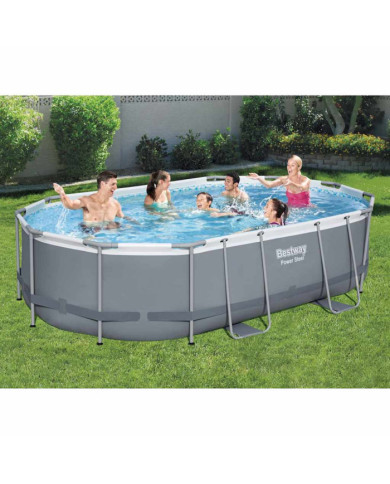 Bestway Ensemble de piscine Power Steel Ovale 488x305x107 cm | Mobilier & Déco