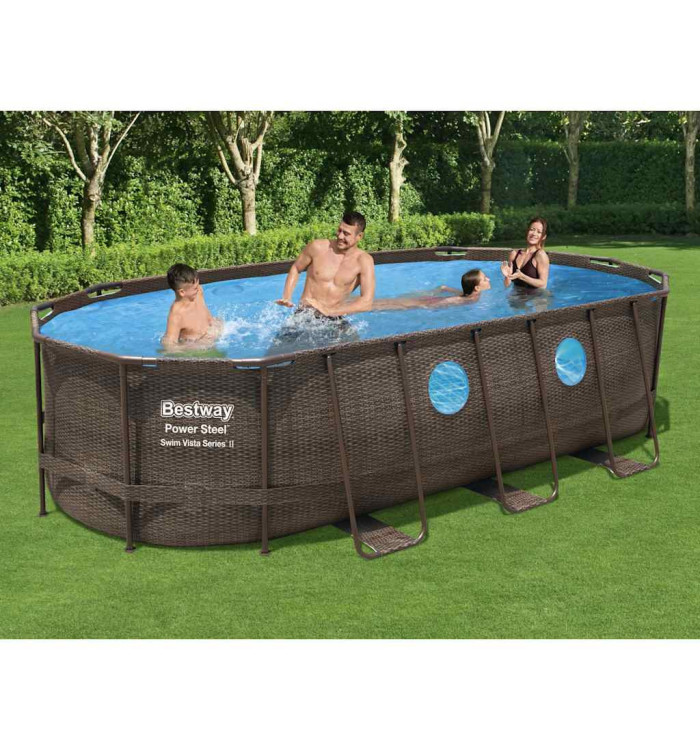 Bestway Jeu de piscine Power Steel Swim Vista Series 549x274x122 cm | Mobilier & Déco