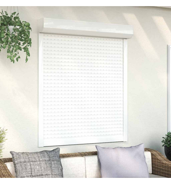 Volet roulant aluminium 110x130 cm blanc | Mobilier & Déco