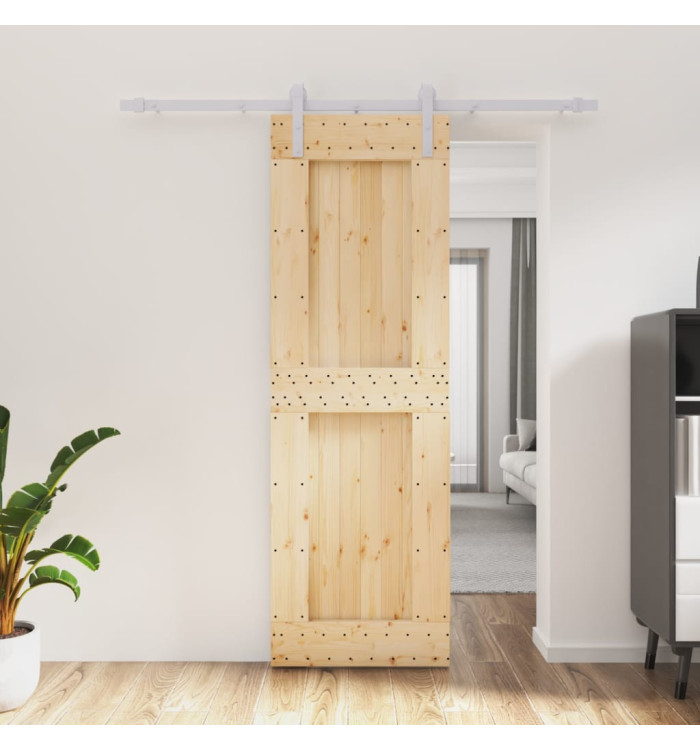 Porte coulissante et kit de quincaillerie 70x210 cm pin massif | Mobilier & Déco