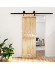 Porte coulissante et kit de quincaillerie 70x210 cm pin massif | Mobilier & Déco