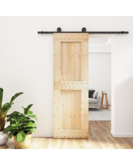 Porte coulissante et kit de quincaillerie 70x210 cm pin massif | Mobilier & Déco