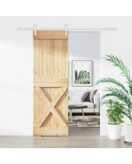 Porte coulissante et kit de quincaillerie 70x210 cm pin massif | Mobilier & Déco
