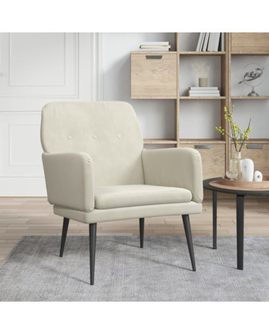 Fauteuil Crème 62x79x79 cm Velours | Mobilier & Déco