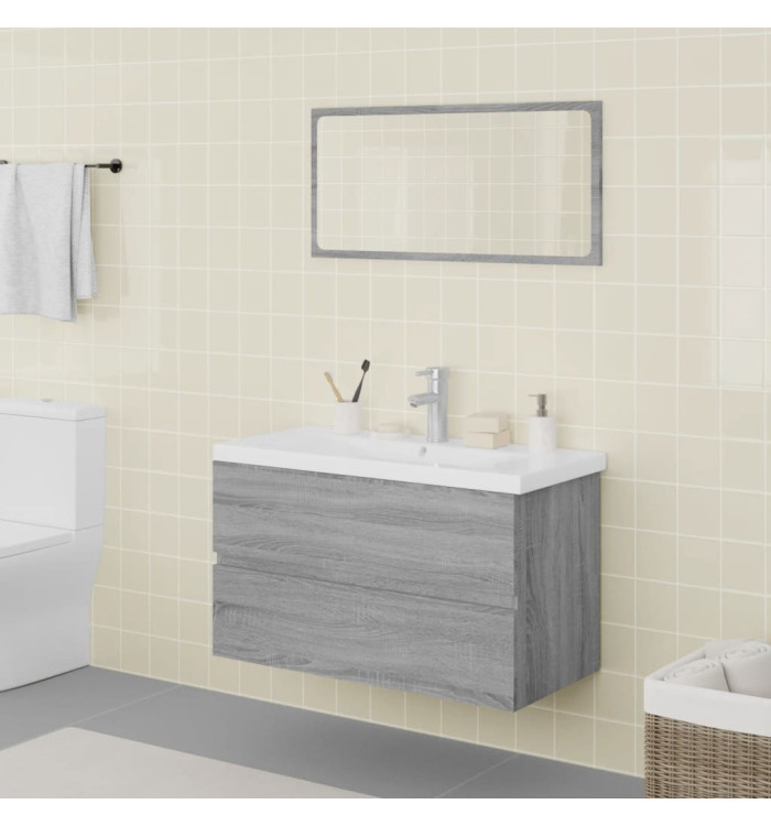 Meubles de salle de bain Sonoma gris Bois d'ingénierie | Mobilier & Déco