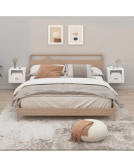 Tables de chevet murales 2 pcs Blanc brillant 50x36x40 cm | Mobilier & Déco
