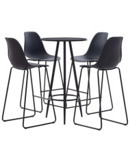 Ensemble de bar 5 pcs Plastique Noir | Mobilier & Déco