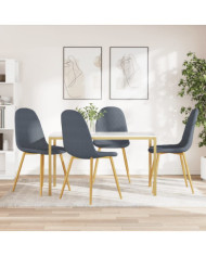 Chaises à manger lot de 4 Gris foncé Velours | Mobilier & Déco