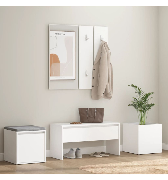 Ensemble de meubles de couloir Blanc Bois d'ingénierie | Mobilier & Déco