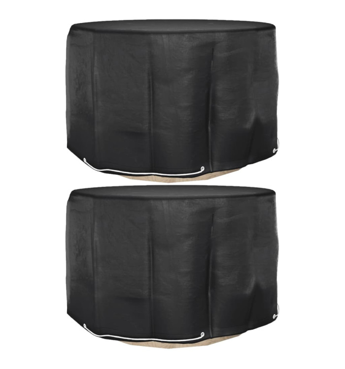 Housses pour meubles de jardin 2 pcs 6 œillets Ø125x75 cm rond | Mobilier & Déco