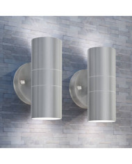 Applique murale LED d'extérieur 2 pcs Acier inoxydable haut bas | Mobilier & Déco
