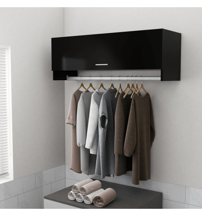 Garde-robe noir 100x32,5x35 cm bois d'ingénierie | Mobilier & Déco