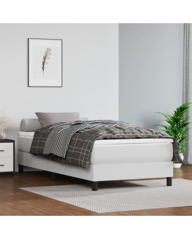 Matelas de lit à ressorts ensachés Blanc 90x200x20cm Similicuir | Mobilier & Déco