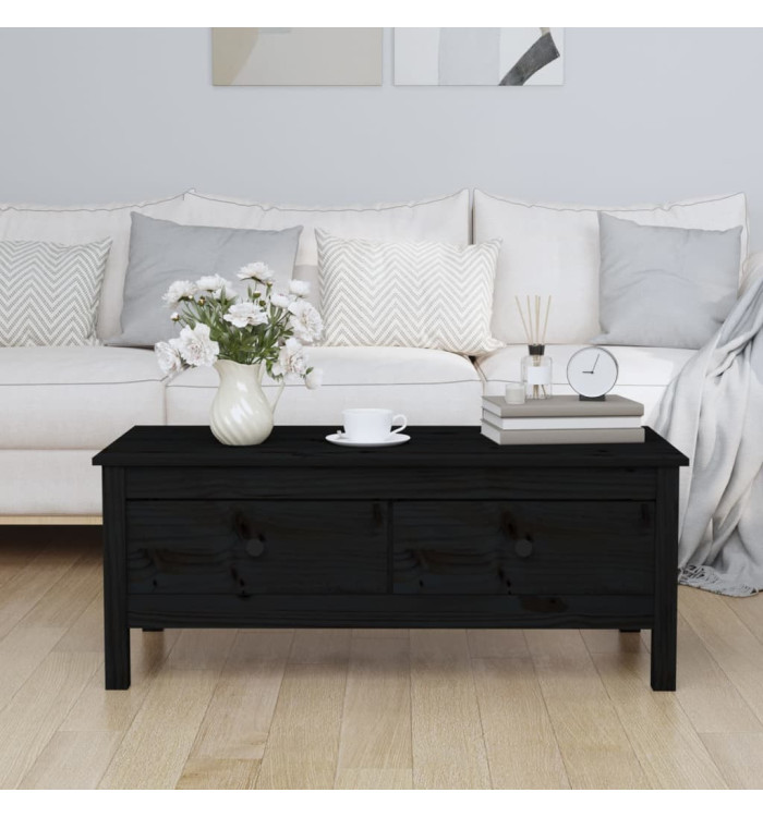 Table basse Noir 100x50x40 cm Bois massif de pin | Mobilier & Déco