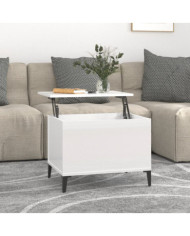 Table basse Blanc brillant 60x44,5x45 cm Bois d'ingénierie | Mobilier & Déco