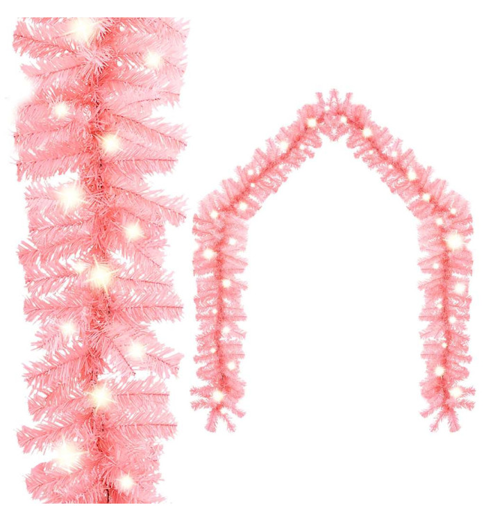 Guirlande de Noël avec lumières LED 20 m Rose | Mobilier & Déco