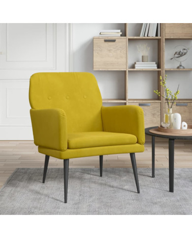 Fauteuil Jaune 62x79x79 cm Velours | Mobilier & Déco