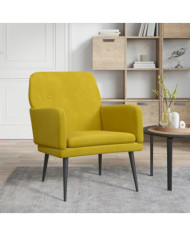 Fauteuil Jaune 62x79x79 cm Velours | Mobilier & Déco