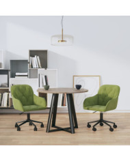 Chaises pivotantes à manger lot de 2 Vert clair Velours | Mobilier & Déco