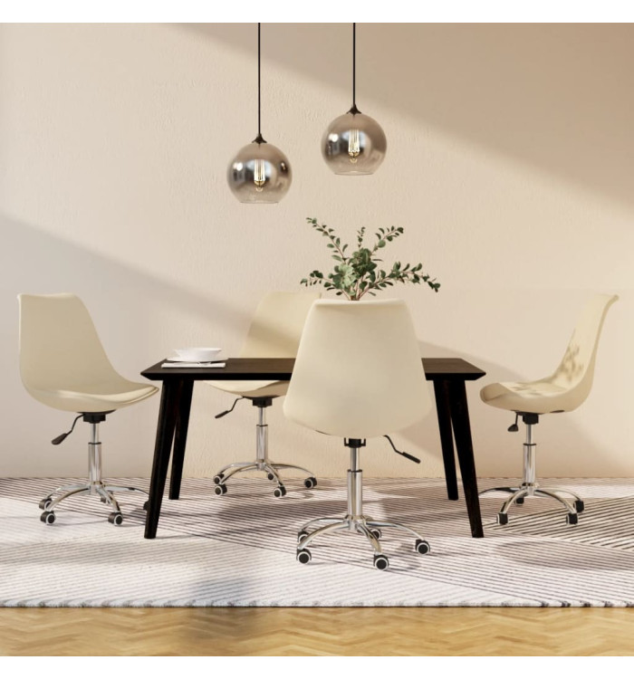 Chaises pivotantes à manger lot de 4 Crème Tissu | Mobilier & Déco