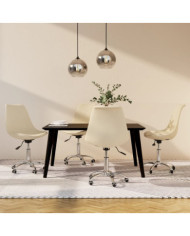Chaises pivotantes à manger lot de 4 Crème Tissu | Mobilier & Déco