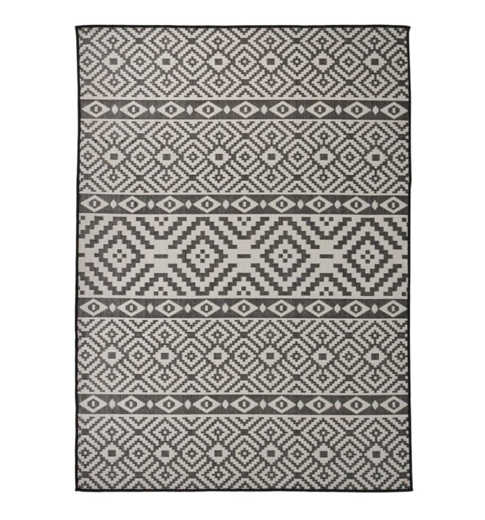 Tapis à tissage plat d'extérieur 200x280 cm Rayures noires | Mobilier & Déco