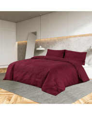Ensemble de housse de couette Bordeaux 140x200 cm Microfibre | Mobilier & Déco